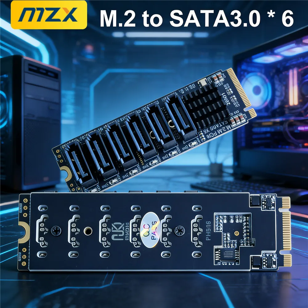 Карта расширения M.2 NVMe M-Key PCIe 3.0 на 6 портов SATA 6 Гбит/с для NAS, адаптер PCI-E, розетка-адаптер ASM1166 PM SATA3
Карта расширения M.2 NVMe M-Key PCIe 3.0 на 6 портов SATA 6 Гбит/с для NAS, адаптер PCI-E, розетка-адаптер ASM1166 PM SATA3