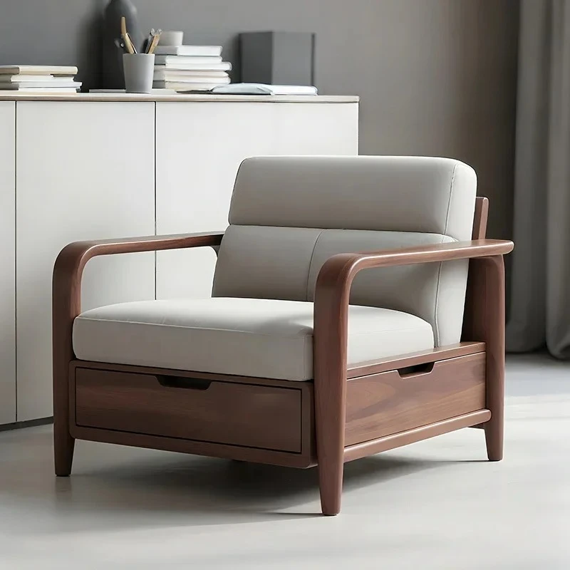 Medieval solid wood single sofa walnut modern simple new Chinese box storage furniture
Medieval solid wood single sofa walnut modern simple new Chinese box storage furniture