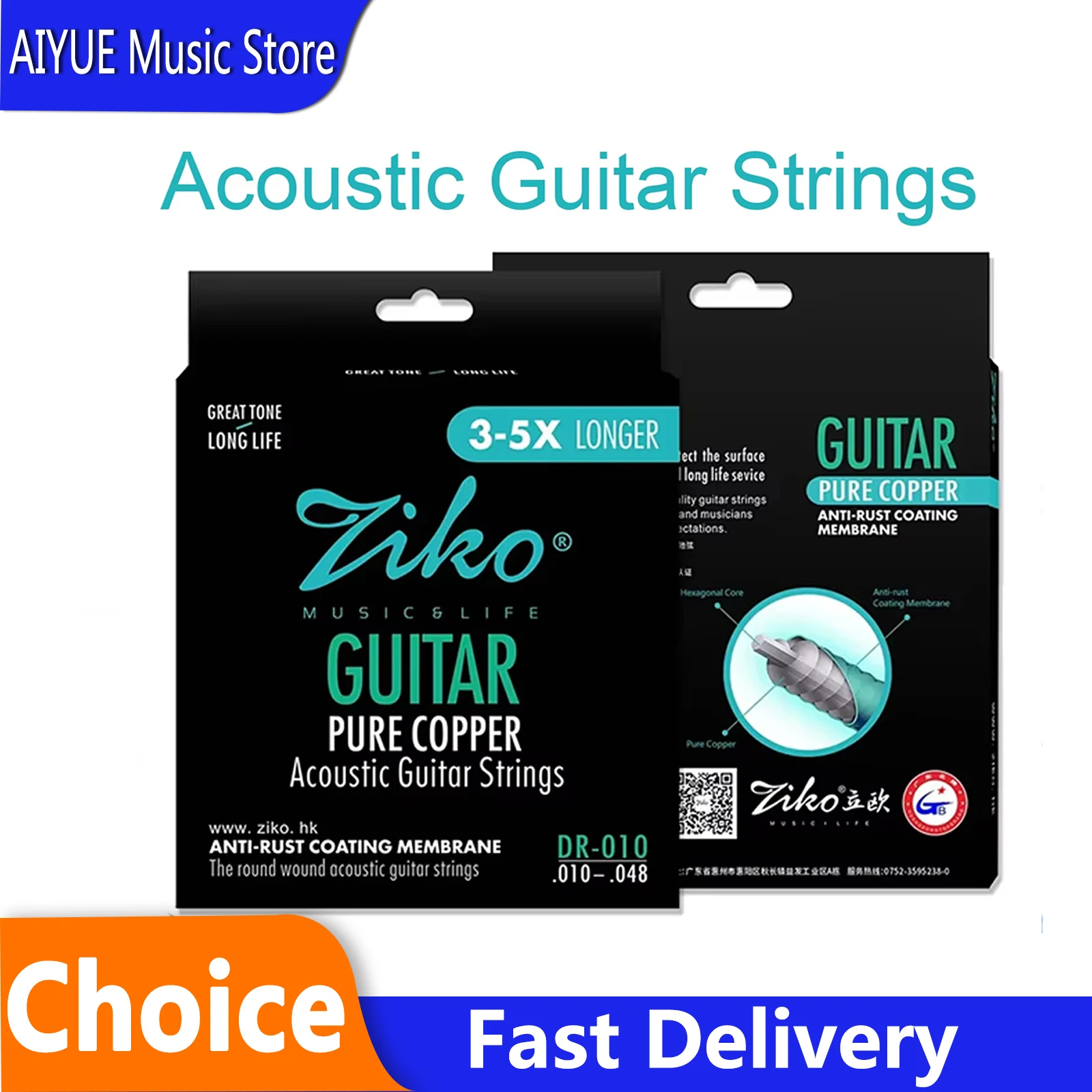 ZIKO DR-010 Acoustic Guitar Strings Hexagonal Steel Core Red Copper Alloy Wound Guitarra Strings Folk Guitar Parts Accessories
ZIKO DR-010 Acoustic Guitar Strings Hexagonal Steel Core Red Copper Alloy Wound Guitarra Strings Folk Guitar Parts Accessories