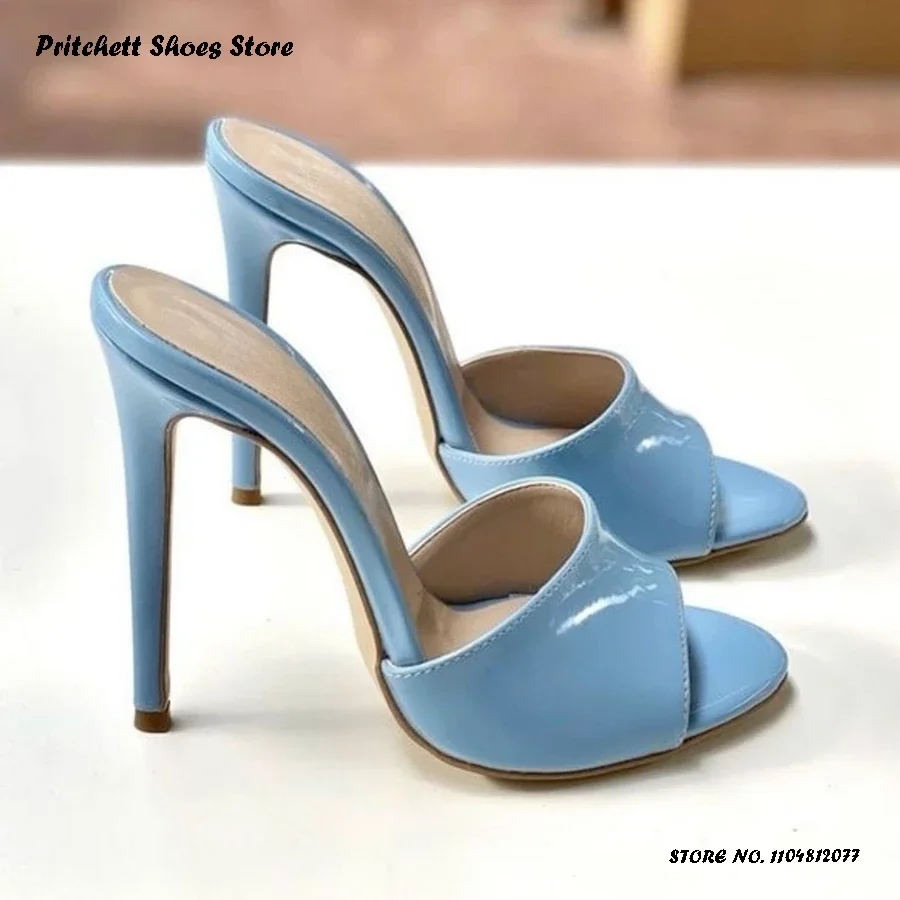 Women's Patent Leather High Stiletto Mules Concise Round Open Toe Thin Heels Party Shoes Summer Fashion Outside Modern Slippers
Women's Patent Leather High Stiletto Mules Concise Round Open Toe Thin Heels Party Shoes Summer Fashion Outside Modern Slippers