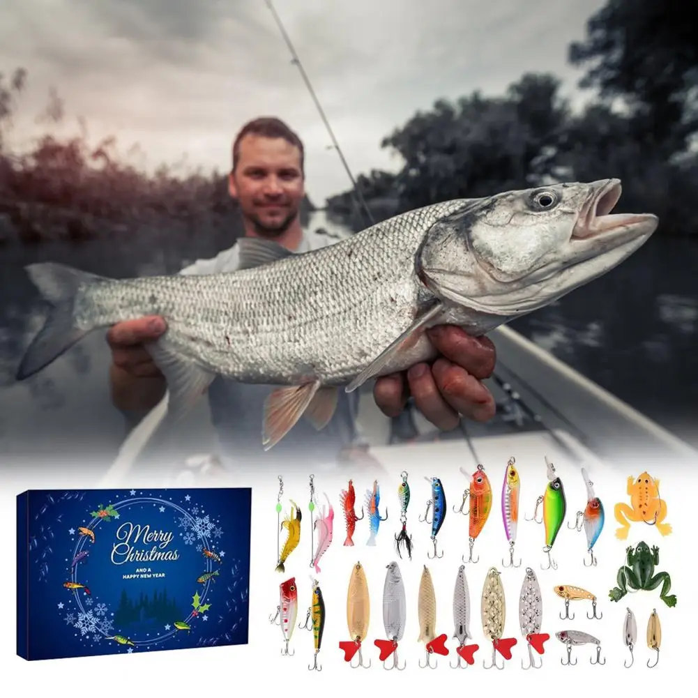 Fishing Lures Set Festive Fishing Lure Advent Calendar with Artificial Bait Hooks Holiday Surprise Gift Set for Anglers 12/24
Fishing Lures Set Festive Fishing Lure Advent Calendar with Artificial Bait Hooks Holiday Surprise Gift Set for Anglers 12/24