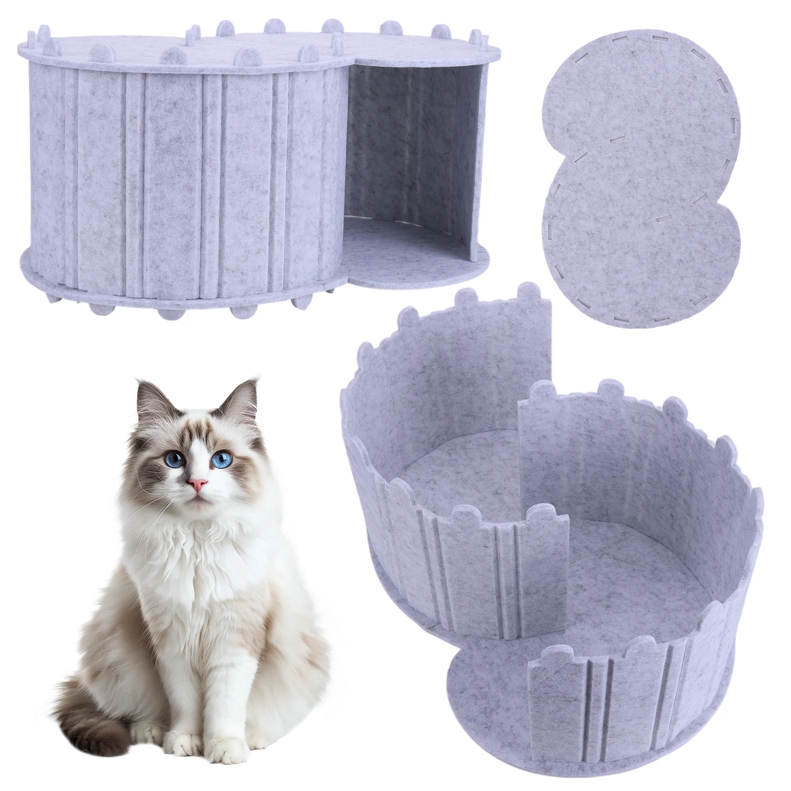 Полузакрытый домик-тоннель для кошек и котят с откидной крышкой-домиком для игр
Полузакрытый домик-тоннель для кошек и котят с откидной крышкой-домиком для игр