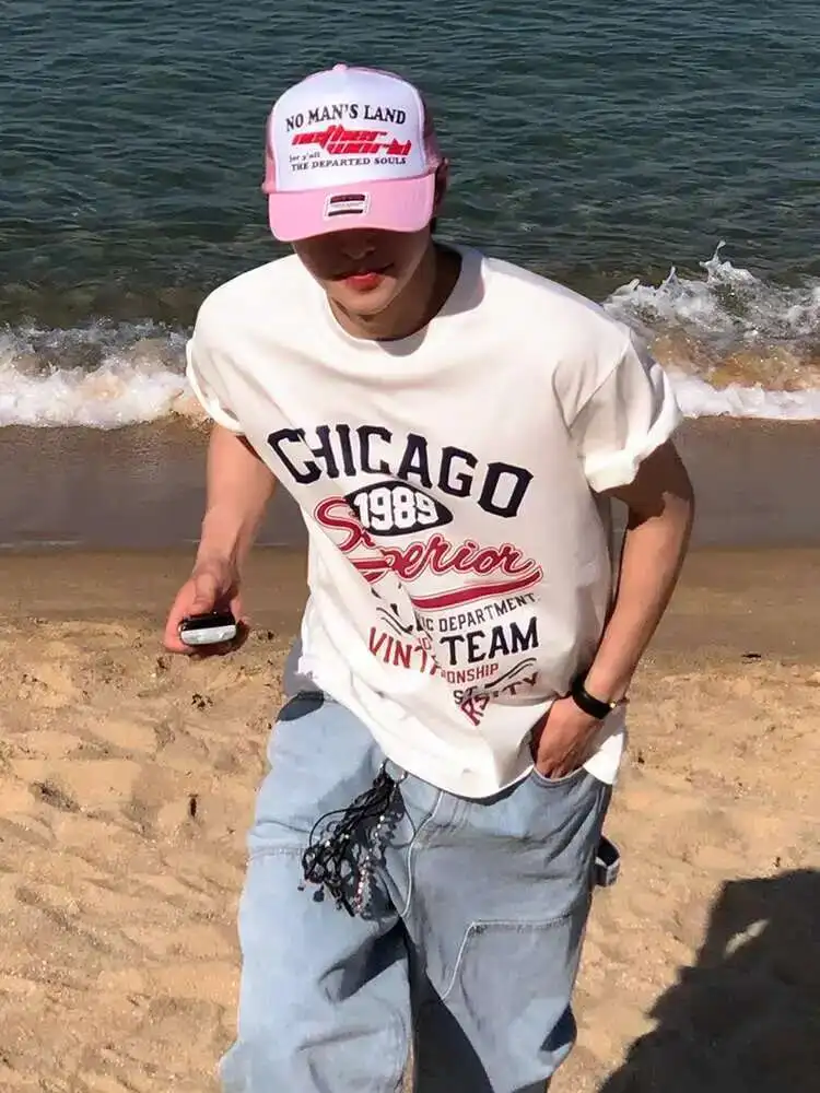 Men's T-shirts Short Sleeves Letter Printed Trendy New 2025 Summer Korean Style Round Neck Chic Male Pullover Tees
Men's T-shirts Short Sleeves Letter Printed Trendy New 2025 Summer Korean Style Round Neck Chic Male Pullover Tees