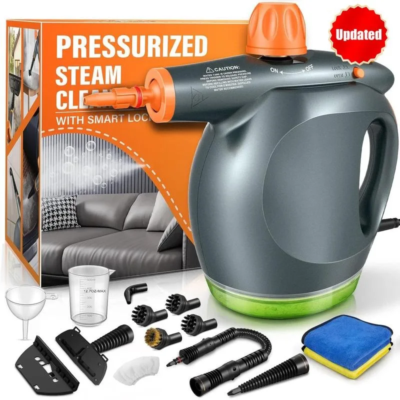 Phueut Pressurized Steam Cleaner with 11-Pieces Accessories, Hands-free Portable Steamer for Cleaning
Phueut Pressurized Steam Cleaner with 11-Pieces Accessories, Hands-free Portable Steamer for Cleaning