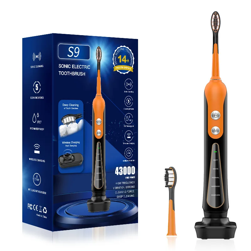S9 Sonic Electric Toothbrush Cordless USB Rechargeable Ultrasonic Whitening Waterproof Automatic Tooth Brush for Oral Care
S9 Sonic Electric Toothbrush Cordless USB Rechargeable Ultrasonic Whitening Waterproof Automatic Tooth Brush for Oral Care
