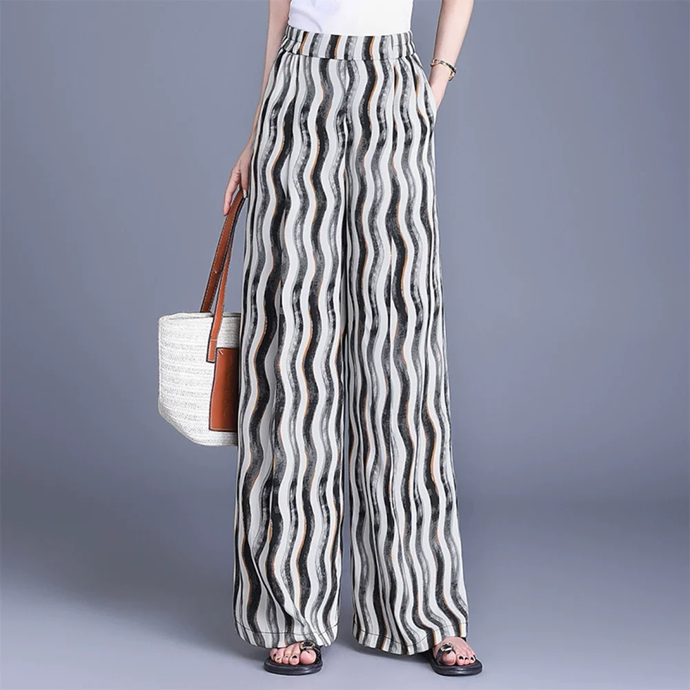 2025 New Women Fashion Casual Summer Thin Wide Leg Pants High Waist Elastic Band Oversize Straight Flat Striped Trousers Baggy
2025 New Women Fashion Casual Summer Thin Wide Leg Pants High Waist Elastic Band Oversize Straight Flat Striped Trousers Baggy