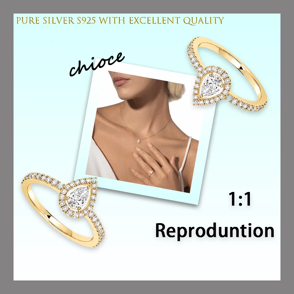 Light luxury pure silver s925 messik-style JOY PEAR CUT DIAMOND 0.25CT elegant series pear shaped single diamond wedding ring
Light luxury pure silver s925 messik-style JOY PEAR CUT DIAMOND 0.25CT elegant series pear shaped single diamond wedding ring