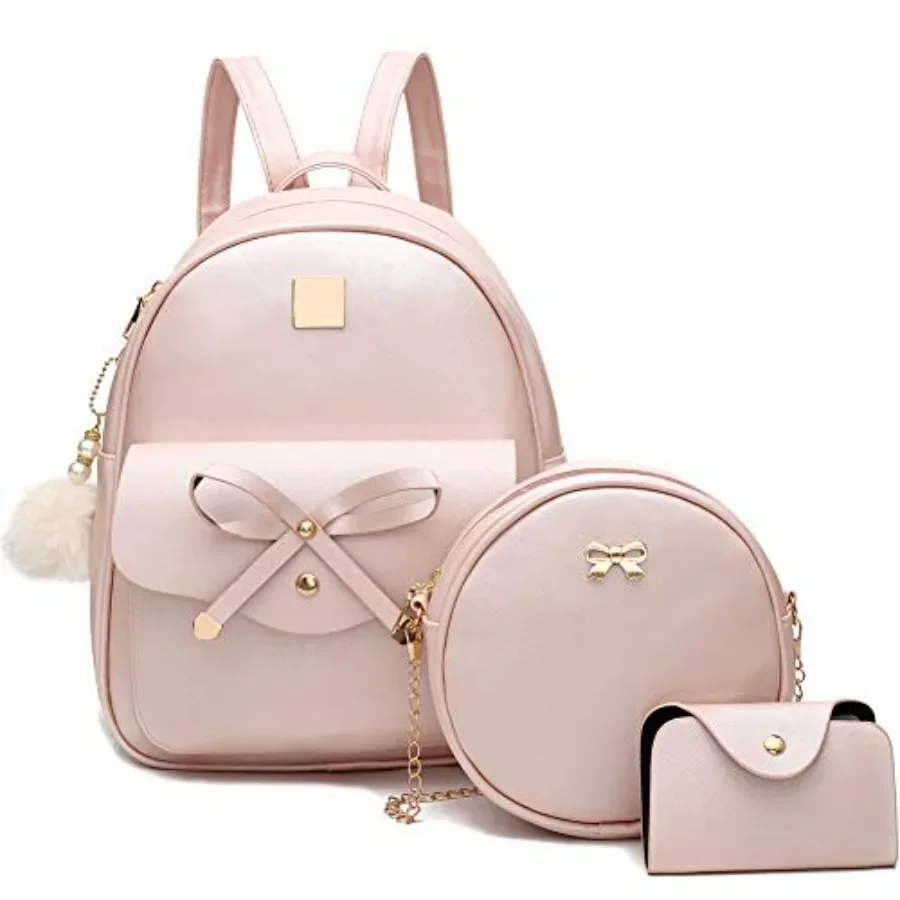 Girls Bowknot 3-Pieces Fahsion Leather Backpack Backpack Purse for Women Rucksack for Ladies Shoulder Bag
Girls Bowknot 3-Pieces Fahsion Leather Backpack Backpack Purse for Women Rucksack for Ladies Shoulder Bag
