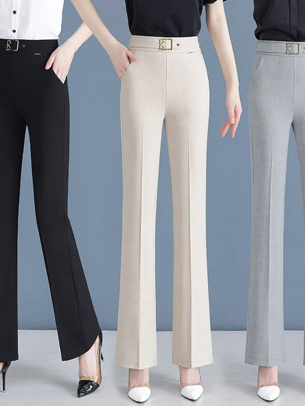 Slim Fit Nine-Piece Pants Women's Summer Thin High Waist Flared Trouser Chiffon Suit Pants Korean Style Commute Fashion
Slim Fit Nine-Piece Pants Women's Summer Thin High Waist Flared Trouser Chiffon Suit Pants Korean Style Commute Fashion