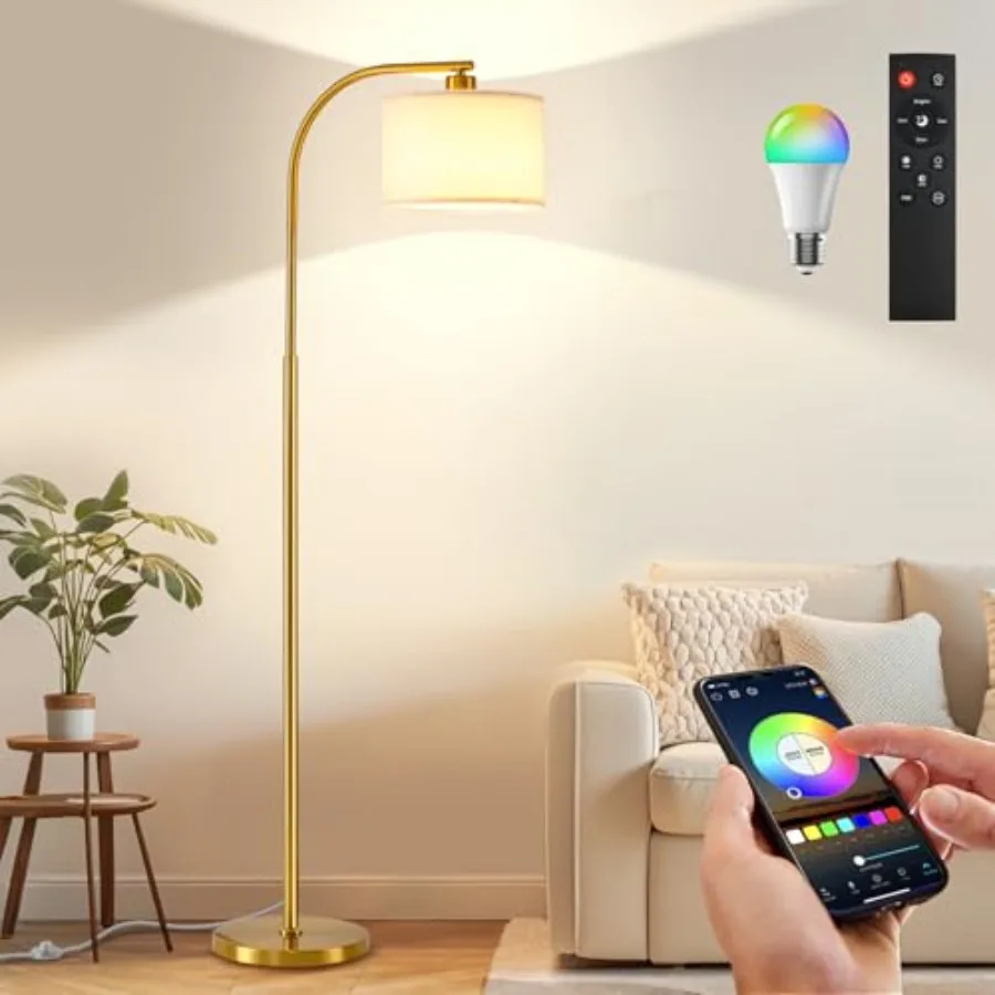 Floor Lamp for Living Room with RemoteDimmable Tall Standing Lamps Modern Floor Light with Smart RGB Bulb App Control 3 Color T
Floor Lamp for Living Room with RemoteDimmable Tall Standing Lamps Modern Floor Light with Smart RGB Bulb App Control 3 Color T