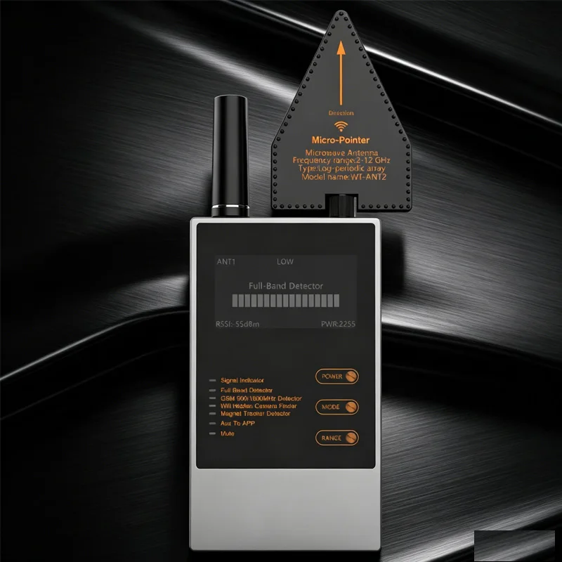 4-Mode RF Signal Detector, 100MHz-12GHz, Hidden Camera GPS Tracker Magnetic Locator Eavesdropping Bug Finder AI Signal Filtering
4-Mode RF Signal Detector, 100MHz-12GHz, Hidden Camera GPS Tracker Magnetic Locator Eavesdropping Bug Finder AI Signal Filtering