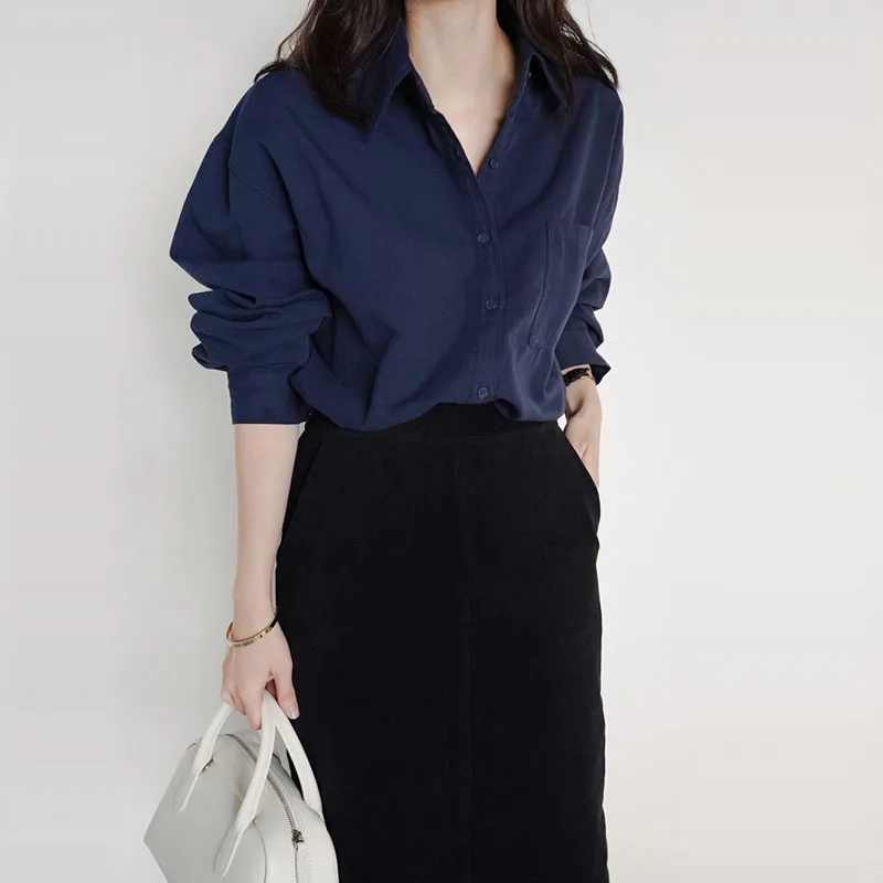 Korean Sle Simple Commute Women's irt Inner Wear Ele Design Spring 2023 Loose Fit Long Sve Collar Pure Color
Korean Sle Simple Commute Women's irt Inner Wear Ele Design Spring 2023 Loose Fit Long Sve Collar Pure Color