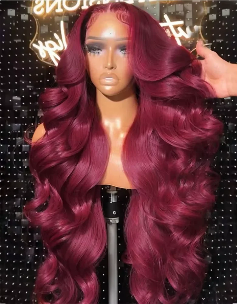 250% Density 99j burgundy 13x6 Lace Front Human Hair 30 32 Inch Body Wave 13x4 Red Colored Lace Frontal Wigs Brazilian For Women
250% Density 99j burgundy 13x6 Lace Front Human Hair 30 32 Inch Body Wave 13x4 Red Colored Lace Frontal Wigs Brazilian For Women