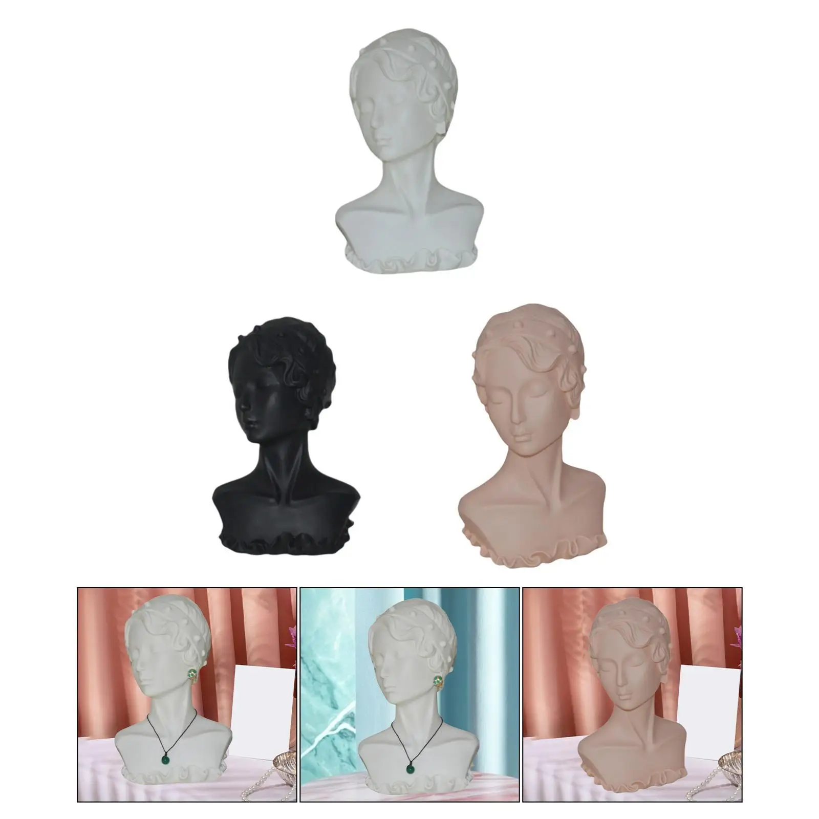 Jewelry Display Mannequin Portable Multipurpose Jewelry Organizer Female Mannequin Head for Hat Jewelry Necklace Scarves Shop
Jewelry Display Mannequin Portable Multipurpose Jewelry Organizer Female Mannequin Head for Hat Jewelry Necklace Scarves Shop