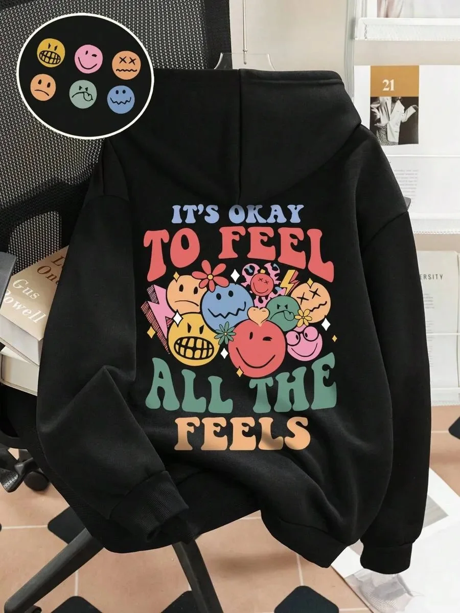 Vibrant - Style Pure Cotton Hoodie Featuring Emojis and Encouraging Text - Trendy for Young Fashion Lovers Youthful Expression
Vibrant - Style Pure Cotton Hoodie Featuring Emojis and Encouraging Text - Trendy for Young Fashion Lovers Youthful Expression