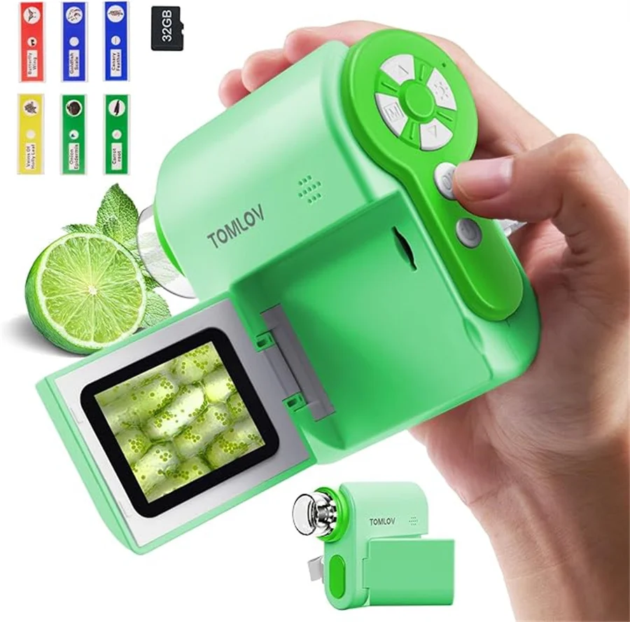 TOMLOV P20 Handheld Pocket Digital Microscope for Kids DV Camera 1080P 2" LCD Screen Compatible MacOS/Windows 32G LED Flashlight
TOMLOV P20 Handheld Pocket Digital Microscope for Kids DV Camera 1080P 2" LCD Screen Compatible MacOS/Windows 32G LED Flashlight
