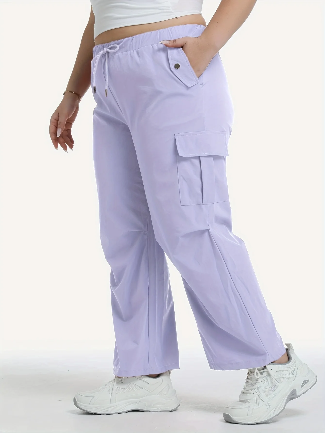 Женские тканые повседневные брюки большого размера, удобные свободные брюки с прямыми штанинами и высокой талией
Женские тканые повседневные брюки большого размера, удобные свободные брюки с прямыми штанинами и высокой талией