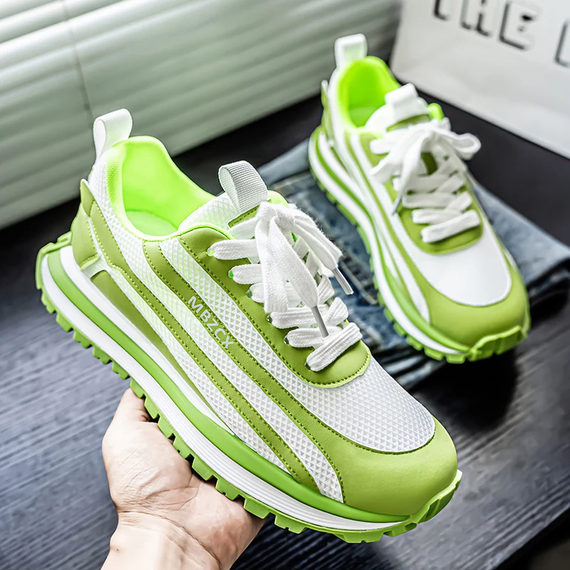 Hot Sale Green Sneakers Man Summer Breathable Mesh Men's Running Shoes Outdoor Platform Men Sports Shoes zapatillas de deporte
Hot Sale Green Sneakers Man Summer Breathable Mesh Men's Running Shoes Outdoor Platform Men Sports Shoes zapatillas de deporte