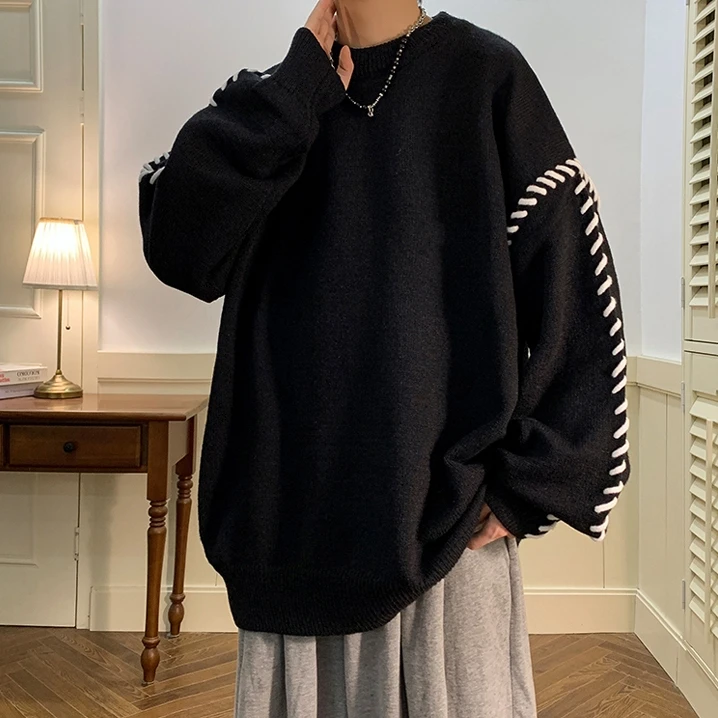 Loose Fit Thiened Long Sve Knitted Sweater round Ne Baseball Collar Diamond Pattern Winter Casual Sle plus Size Sweater
Loose Fit Thiened Long Sve Knitted Sweater round Ne Baseball Collar Diamond Pattern Winter Casual Sle plus Size Sweater