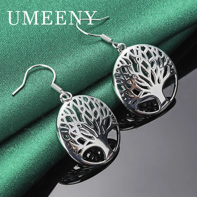 Charm 925 Sterling Silver 40mm Women's Delicate Shiny Hollow Tree Earrings Wedding Accessories Fashion Jewelry
Charm 925 Sterling Silver 40mm Women's Delicate Shiny Hollow Tree Earrings Wedding Accessories Fashion Jewelry