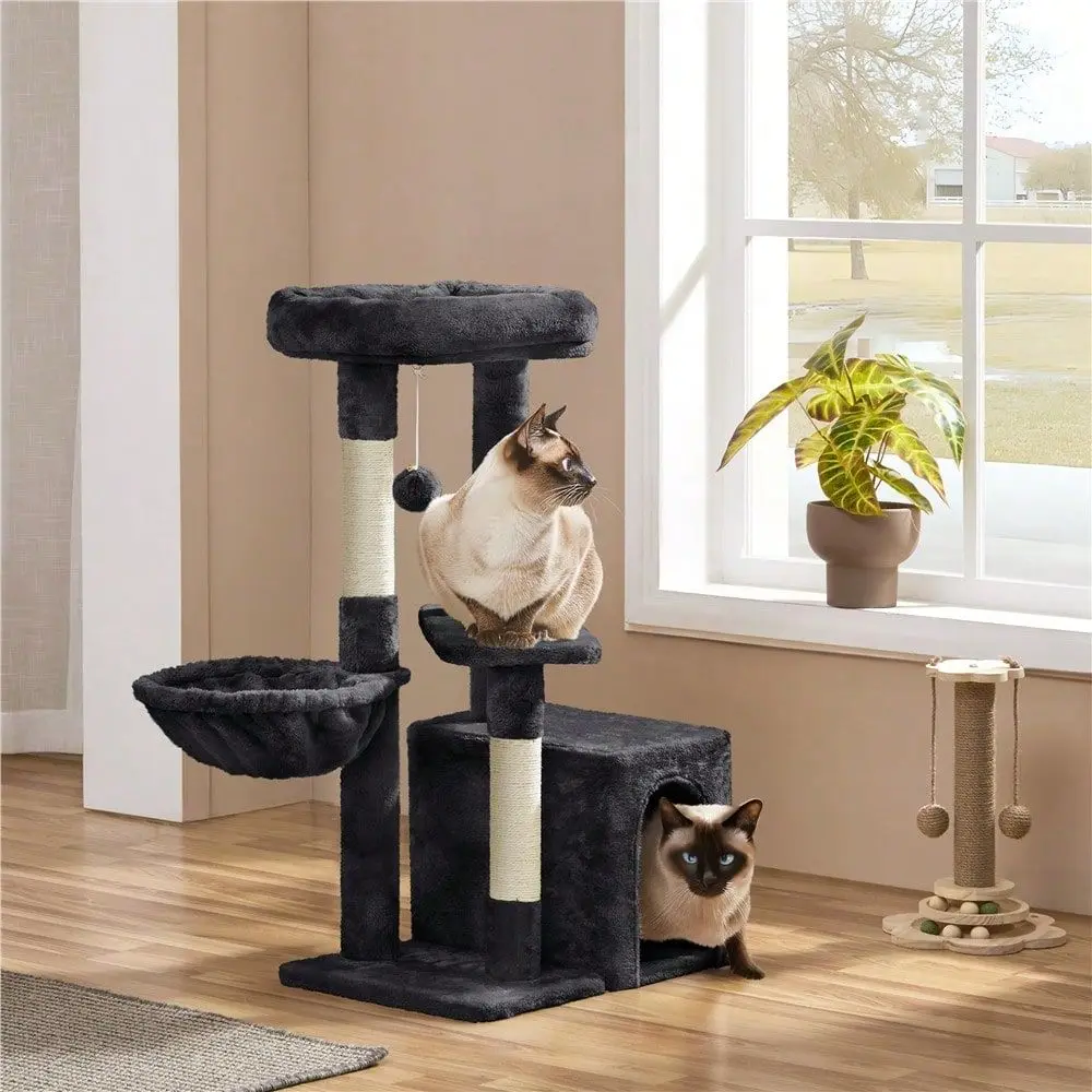 34 Tall Cat Tree Tower With Sisal Ropes Posts Nest Basket Platform, Plush Cat Condo ching Post For Indoor Kittens Adult Ca
34 Tall Cat Tree Tower With Sisal Ropes Posts Nest Basket Platform, Plush Cat Condo ching Post For Indoor Kittens Adult Ca