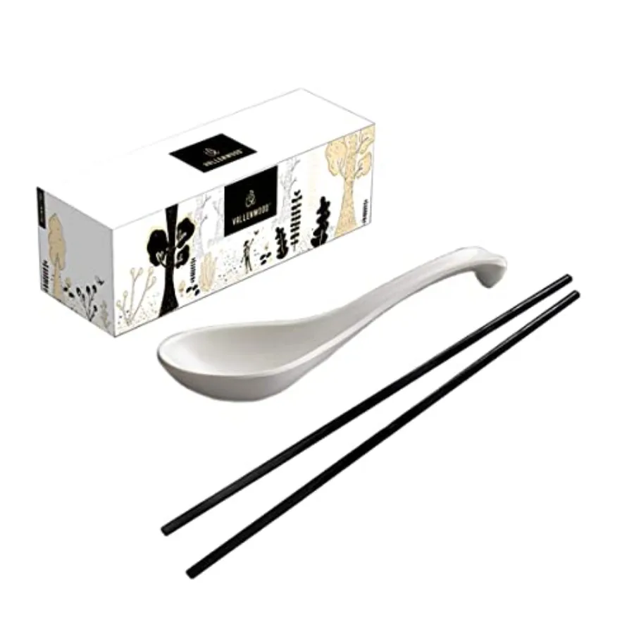 6 White Spoons, 6 Black Chopsticks, By. 12 Pieces Asian Soup Spoons. Not Overpriced. Unbreakable Melamine. Perfect For Japanese
6 White Spoons, 6 Black Chopsticks, By. 12 Pieces Asian Soup Spoons. Not Overpriced. Unbreakable Melamine. Perfect For Japanese