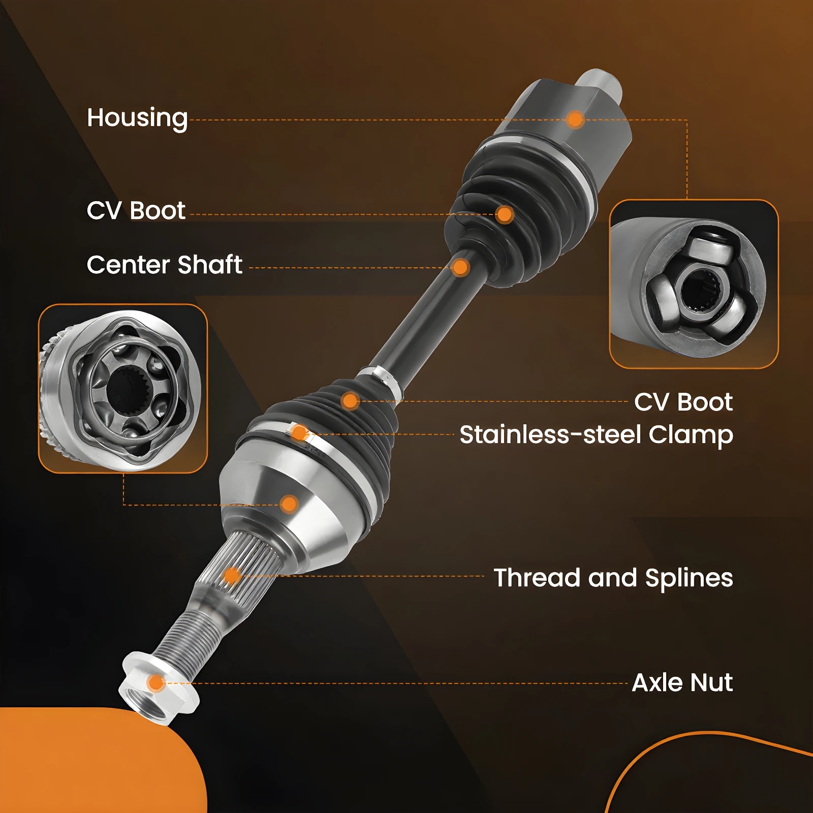 Front Left CV Axle Shaft for Buick Allure 3.8L V6 5.3L V8 4-Door 2009 66-1255
Front Left CV Axle Shaft for Buick Allure 3.8L V6 5.3L V8 4-Door 2009 66-1255