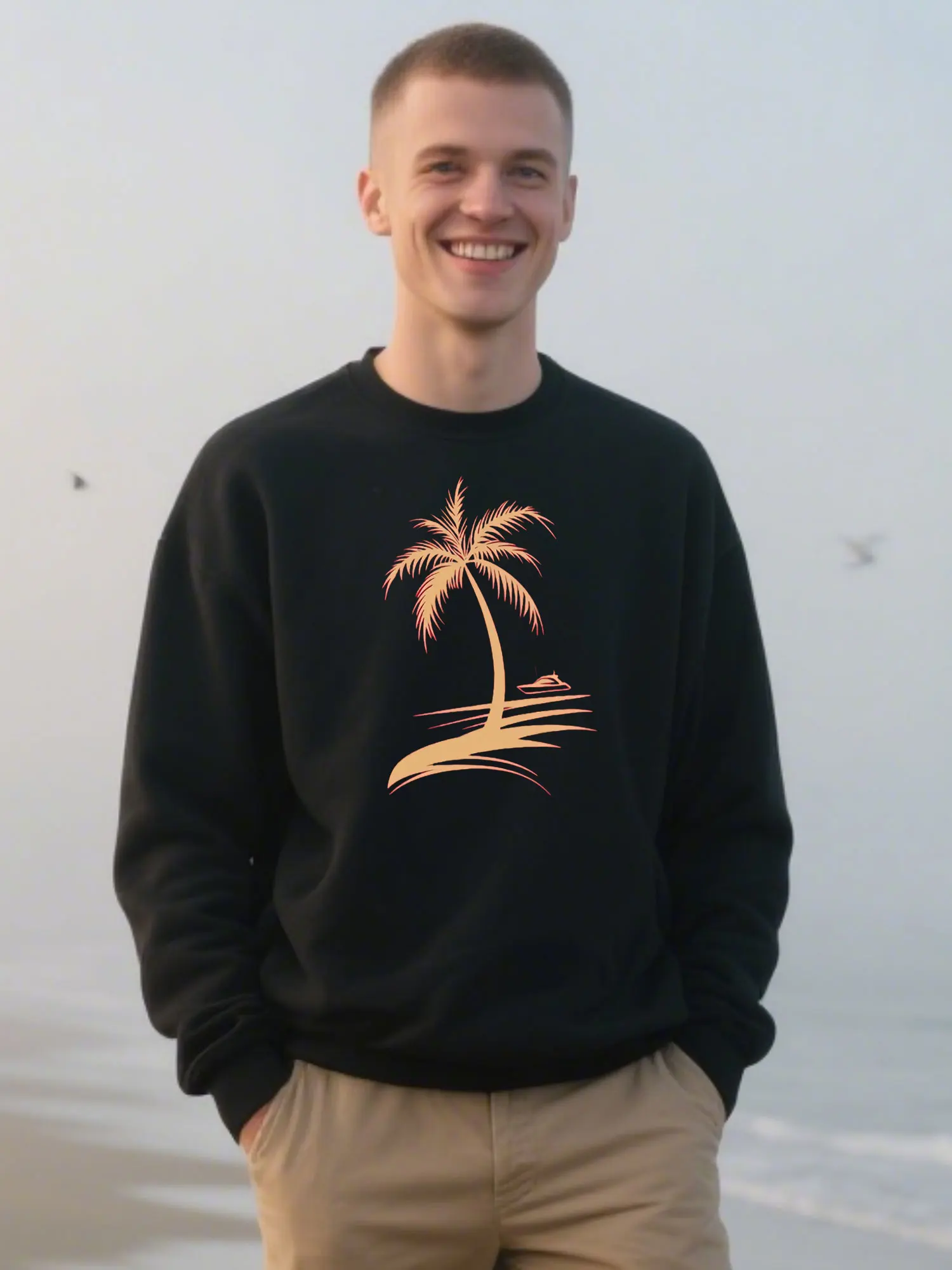 Cozy Knit Unisex Crewneck With Palm Tree & Beach Elements Graphic Design, Ultimate Halloween Essential
Cozy Knit Unisex Crewneck With Palm Tree & Beach Elements Graphic Design, Ultimate Halloween Essential