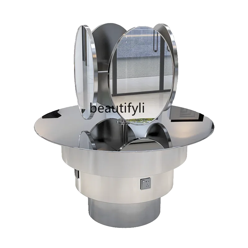 Hair Salon Dressing Table Four-Sided Stainless Steel Floor Mirror Fashion Hair Salon Special Barber Shop Hair Cutting Mirror
Hair Salon Dressing Table Four-Sided Stainless Steel Floor Mirror Fashion Hair Salon Special Barber Shop Hair Cutting Mirror