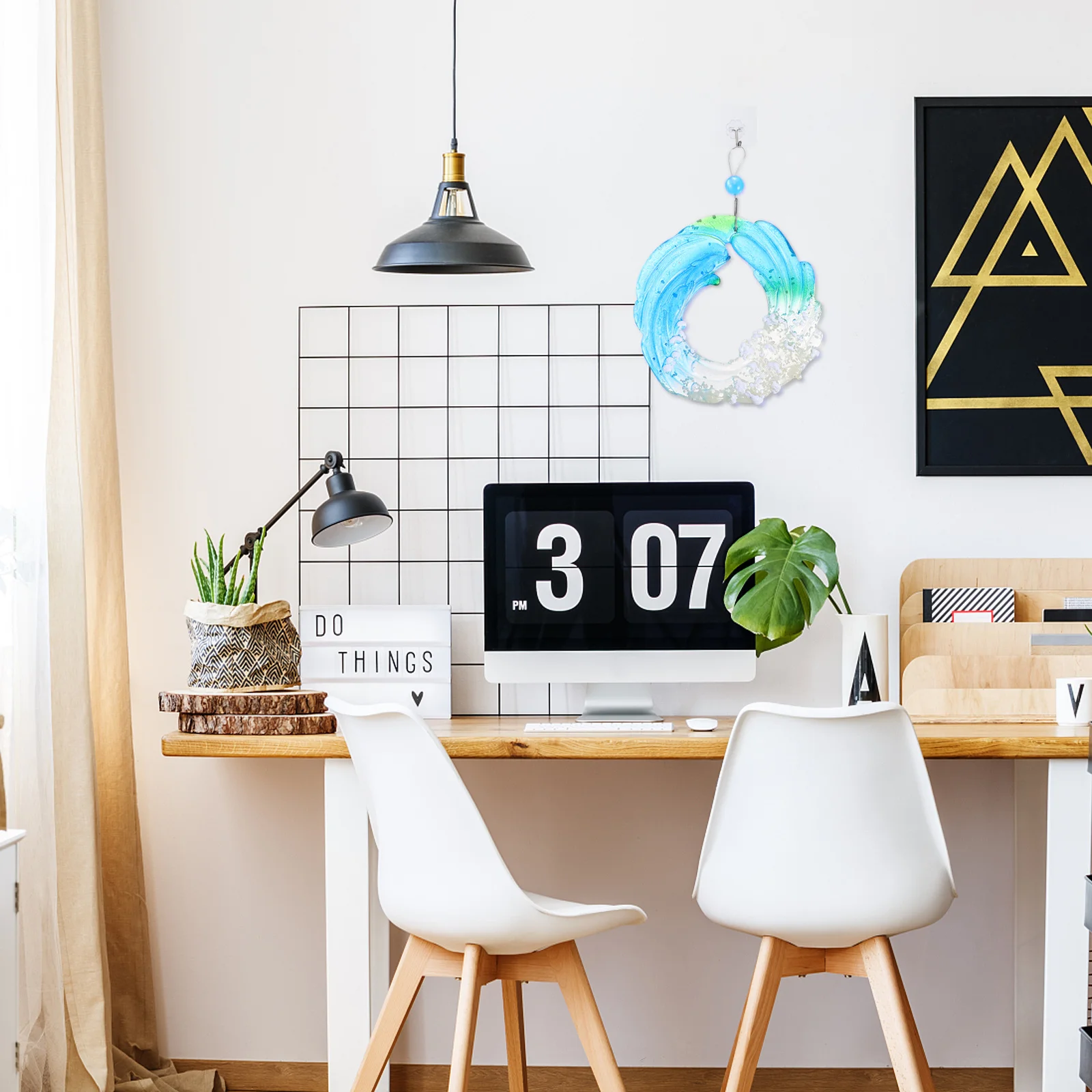 Glass Sea Wave Pendant Sky Blue Hanging Ornament Outdoor Garden Home Decoration Adornment Glass Pendant Home Ornament
Glass Sea Wave Pendant Sky Blue Hanging Ornament Outdoor Garden Home Decoration Adornment Glass Pendant Home Ornament