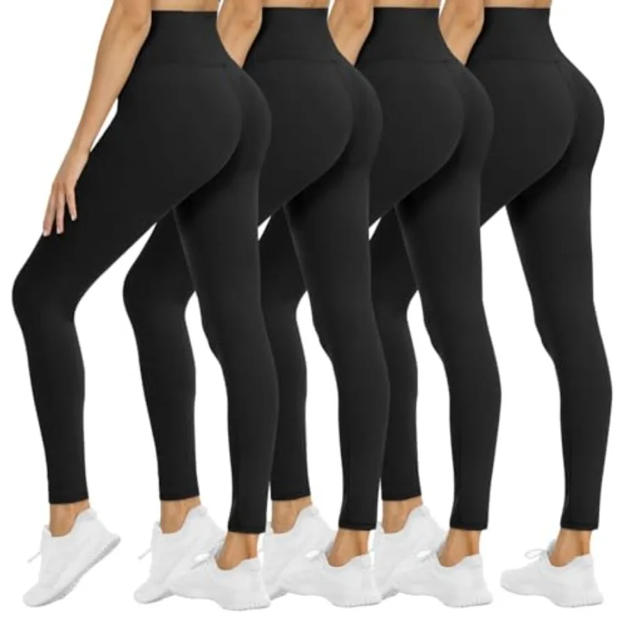 4 Pack Leggings for Women - High Waisted Tummy Control Soft Black Capri Yoga Pants with Pockets for Workout
4 Pack Leggings for Women - High Waisted Tummy Control Soft Black Capri Yoga Pants with Pockets for Workout