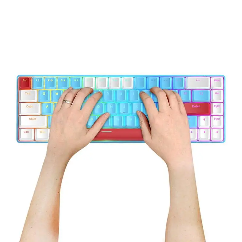Клавиатура игровая механическая, проводная, 68 клавиш, RGB подсветка, эргономичный дизайн, малая
Клавиатура игровая механическая, проводная, 68 клавиш, RGB подсветка, эргономичный дизайн, малая