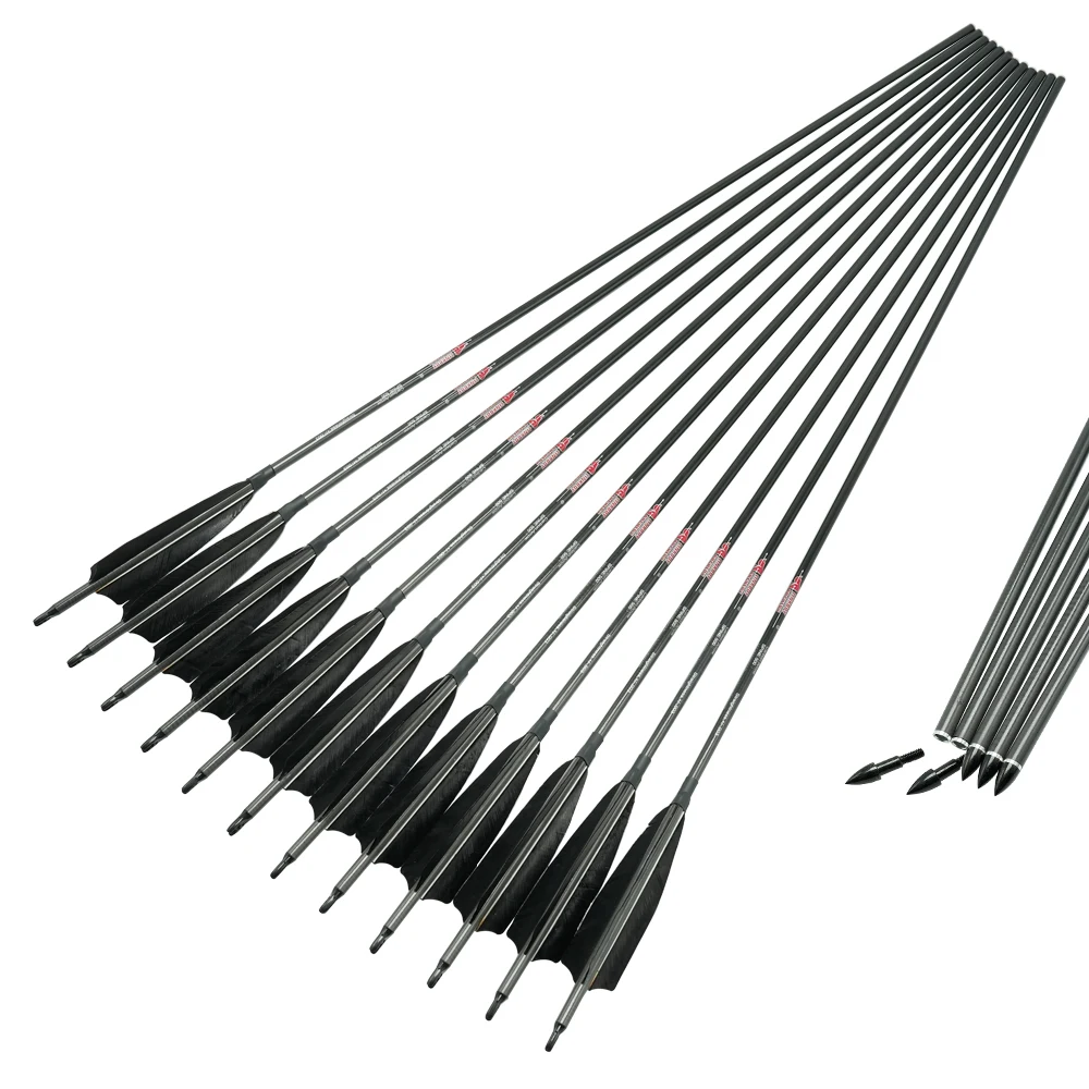 Linkboy-Pure Carbon Archery Arrows, Turkey Feather Compound Bow, Traditional Bow Accessories, ID 6.2mm Spine 250-800, 5in, 12PCs
Linkboy-Pure Carbon Archery Arrows, Turkey Feather Compound Bow, Traditional Bow Accessories, ID 6.2mm Spine 250-800, 5in, 12PCs