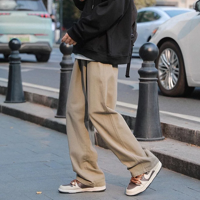 Мужские повседневные рабочие брюки свободного прямого кроя, весенне-осенние широкие брюки с удобной эластичной талией, длинные штаны
Мужские повседневные рабочие брюки свободного прямого кроя, весенне-осенние широкие брюки с удобной эластичной талией, длинные штаны