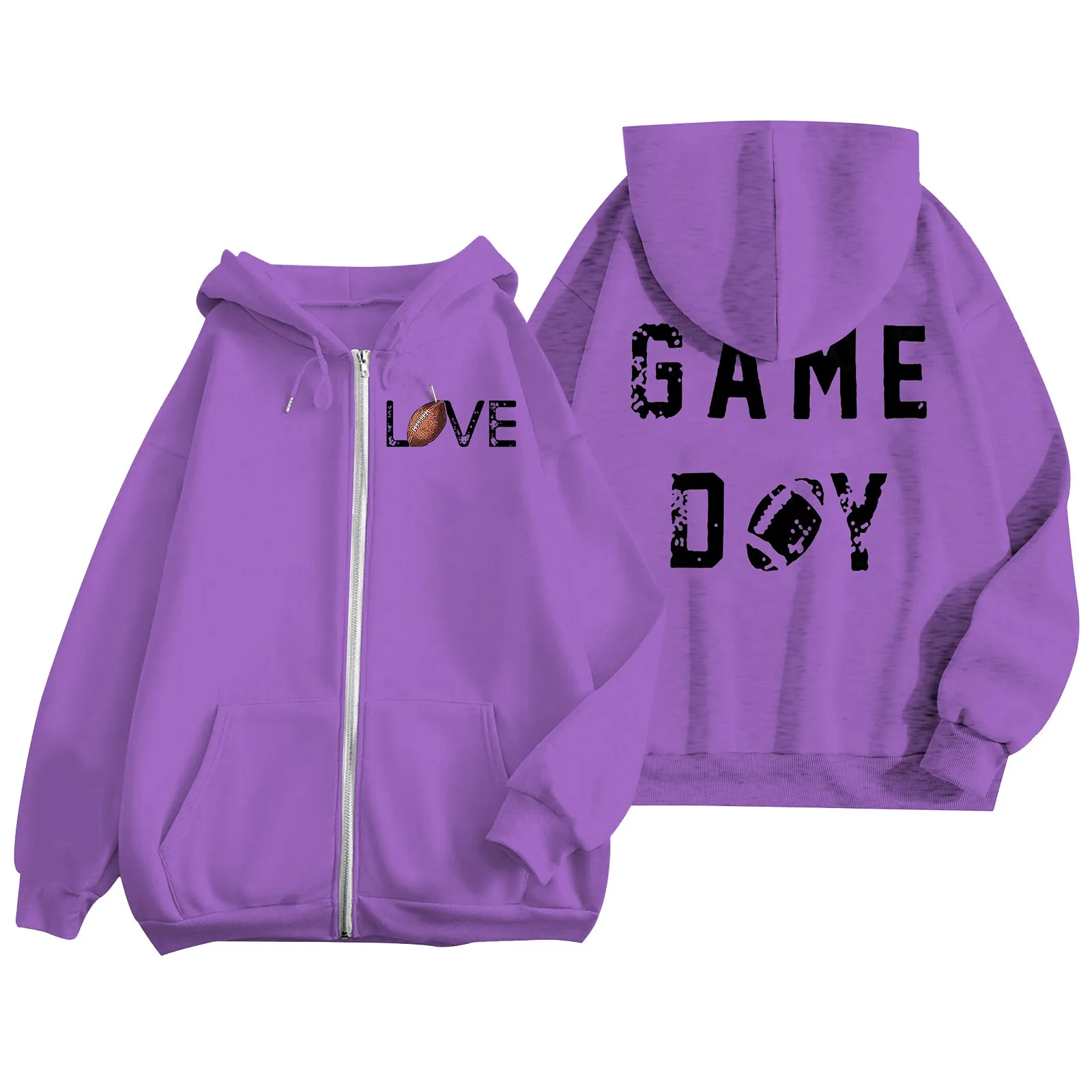 Women'S Autumn Winter Hip Hop Solid Color Football Baseball Print Sweatshirt Long Sleeve Zipper Casual Loose Lightweight Top
Women'S Autumn Winter Hip Hop Solid Color Football Baseball Print Sweatshirt Long Sleeve Zipper Casual Loose Lightweight Top