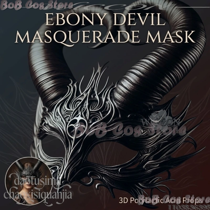 Horror Ebony Devil Mask Gothic Horned Fantasy 3D Polylactic Acid Mask Props Accessories Cosplay Anime Halloween Masquerade Party
Horror Ebony Devil Mask Gothic Horned Fantasy 3D Polylactic Acid Mask Props Accessories Cosplay Anime Halloween Masquerade Party