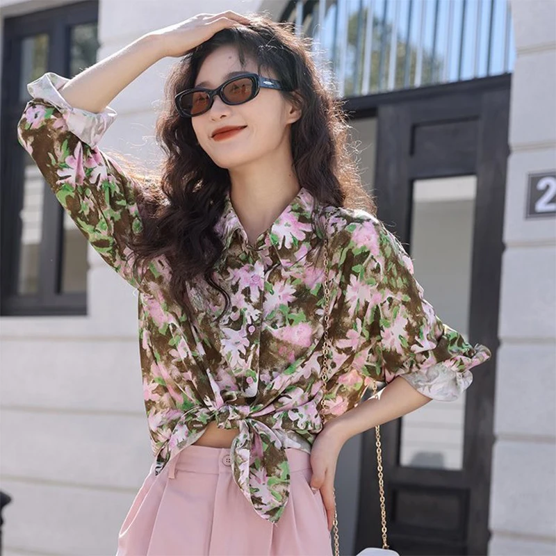 Summer Casual Korean Fashion Loose Buttons Single Breasted Printing Retro Fashion Long Sleeve Bright Easy Close to the People
Summer Casual Korean Fashion Loose Buttons Single Breasted Printing Retro Fashion Long Sleeve Bright Easy Close to the People