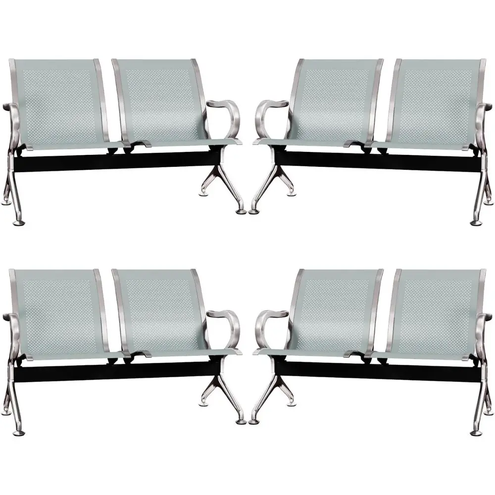2-Seat Silver Waiting Room Bench with Armrests for Airport, Hospital, and Bank Reception Areas
2-Seat Silver Waiting Room Bench with Armrests for Airport, Hospital, and Bank Reception Areas