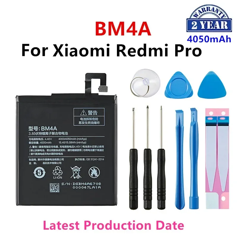 Brand New BM4A 4000mAh Battery For Xiaomi Hongmi Redmi Pro BM4A High Quality Phone Replacement Batteries +Tools
Brand New BM4A 4000mAh Battery For Xiaomi Hongmi Redmi Pro BM4A High Quality Phone Replacement Batteries +Tools