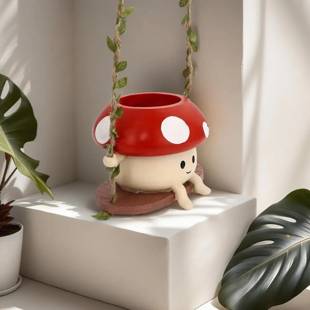 Garden Decor Cute Cartoon Mushroom Hanging Planter Pot for Indoor Outdoor Decor Decorative Swing Flowerpot Vase for Home 
Garden Decor Cute Cartoon Mushroom Hanging Planter Pot for Indoor Outdoor Decor Decorative Swing Flowerpot Vase for Home
