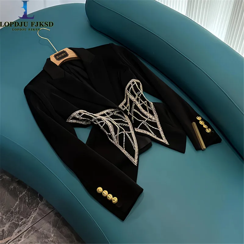 Rivet Blazers Jackets for Women, Elegant Long Coat, Loose Clothing,Female Tops,England Style,Letter,Spring, Autumn,New,2024
Rivet Blazers Jackets for Women, Elegant Long Coat, Loose Clothing,Female Tops,England Style,Letter,Spring, Autumn,New,2024