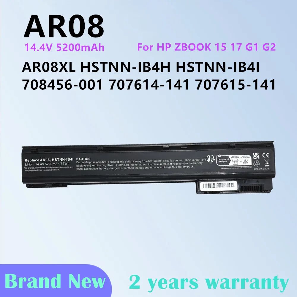AR08 AR08XL Laptop Battery For Hp ZBOOK 15 17 G1 G2 Mobile Workstation Series HSTNN-IB4H HSTNN-IB4I 707615-141
AR08 AR08XL Laptop Battery For Hp ZBOOK 15 17 G1 G2 Mobile Workstation Series HSTNN-IB4H HSTNN-IB4I 707615-141
