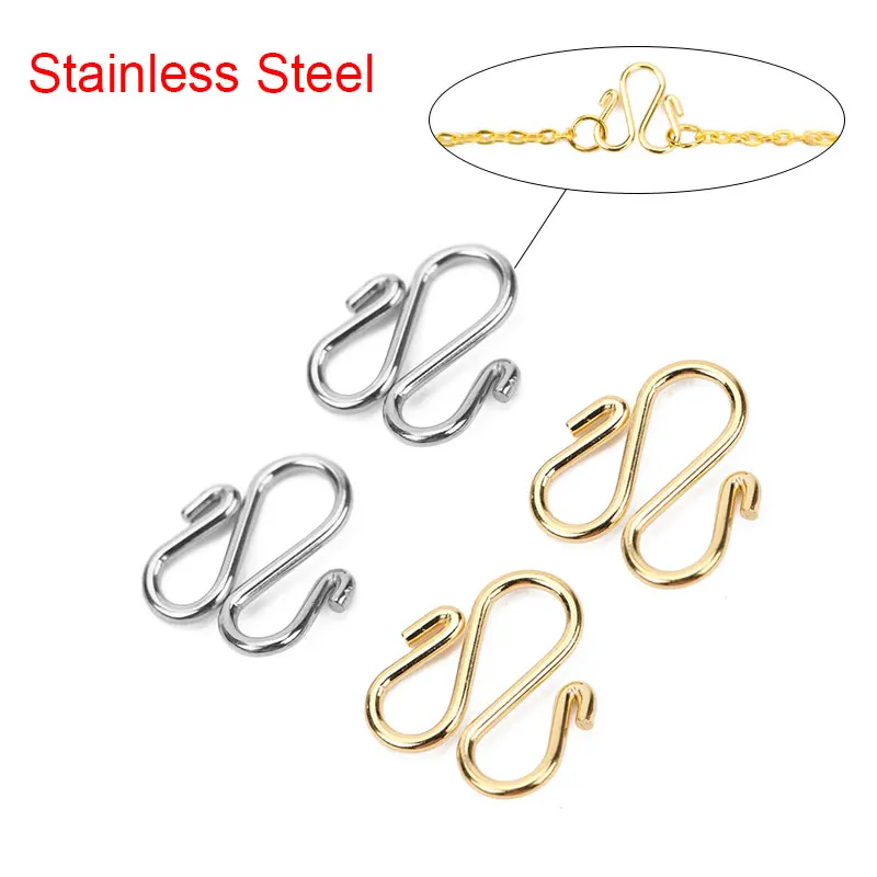 20pcs Stainless Steel W Shape Necklace Clasps Hooks Gold Color Strong End Bracelet Connectors For Diy Jewelry Making Accessories
20pcs Stainless Steel W Shape Necklace Clasps Hooks Gold Color Strong End Bracelet Connectors For Diy Jewelry Making Accessories