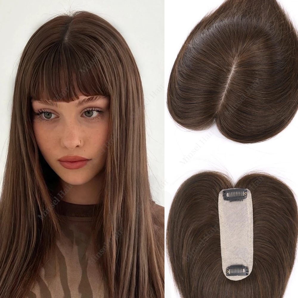 Top Quality Natural Hair Topper With Fringe 4x13cm Silk Base Virgin Human Hair Clip In Hairpieces For Wide Hairpart/Grey Hair
Top Quality Natural Hair Topper With Fringe 4x13cm Silk Base Virgin Human Hair Clip In Hairpieces For Wide Hairpart/Grey Hair