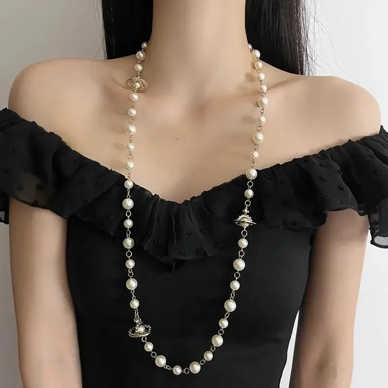 YISON Fashion Long Necklace for Women Saturn Pendant Coffee Color Knitwear Chain Retro Beauty Pearl Stringing Jewelry
YISON Fashion Long Necklace for Women Saturn Pendant Coffee Color Knitwear Chain Retro Beauty Pearl Stringing Jewelry