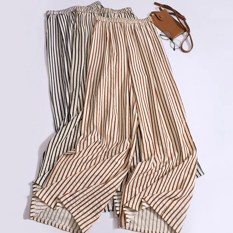 Women's Vertical Stripe Wide-leg Pants 2024 Spring/summer Trousers Casual Comfort Loose Straight Leg Long Pants
Women's Vertical Stripe Wide-leg Pants 2024 Spring/summer Trousers Casual Comfort Loose Straight Leg Long Pants