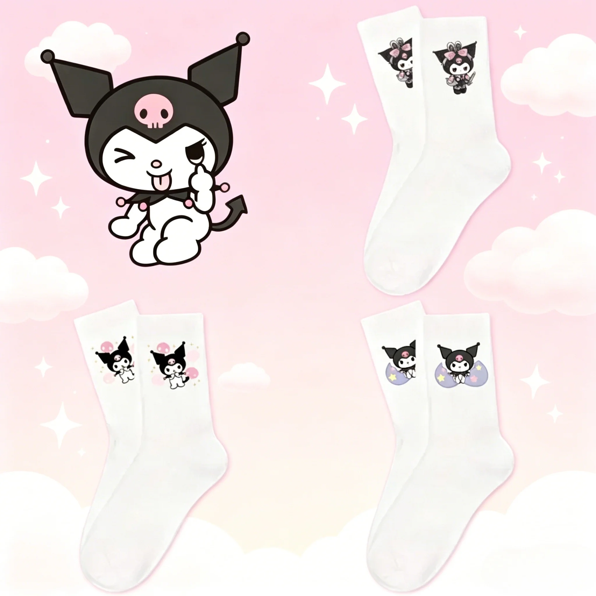 Cute Kuromi White Socks Student Outdoor Sports Socks Autumn Winter Cozy Socks Girls Mid-Calf Socks Kids Lovely Birthday Present
Cute Kuromi White Socks Student Outdoor Sports Socks Autumn Winter Cozy Socks Girls Mid-Calf Socks Kids Lovely Birthday Present