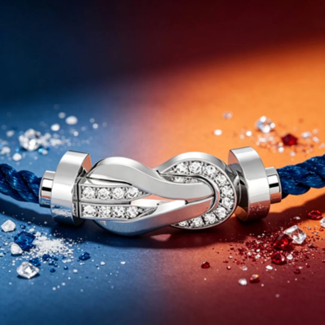 Light luxury banquet accessory platinum full diamond blue rope bracelet
Light luxury banquet accessory platinum full diamond blue rope bracelet