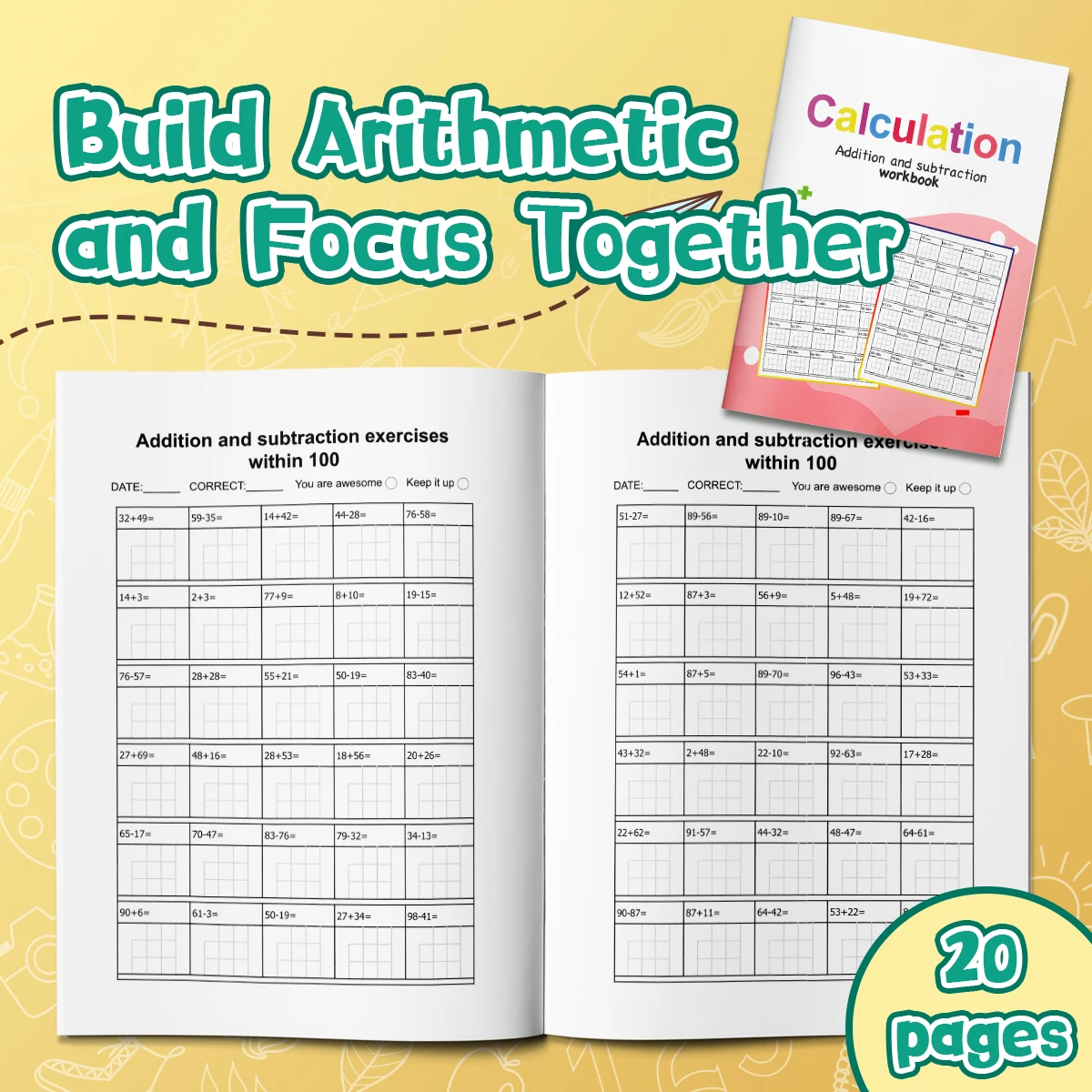 Addition and Subtraction Workbook – Vertical Format Math Practice for Kids, Great for School and Home Use
Addition and Subtraction Workbook – Vertical Format Math Practice for Kids, Great for School and Home Use