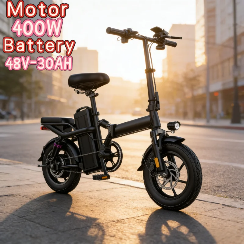 14-inch foldable electric bicycle 400W motor run-proof tire E-Bike, 48V30AH long-range battery long-distance electric scooter
14-inch foldable electric bicycle 400W motor run-proof tire E-Bike, 48V30AH long-range battery long-distance electric scooter